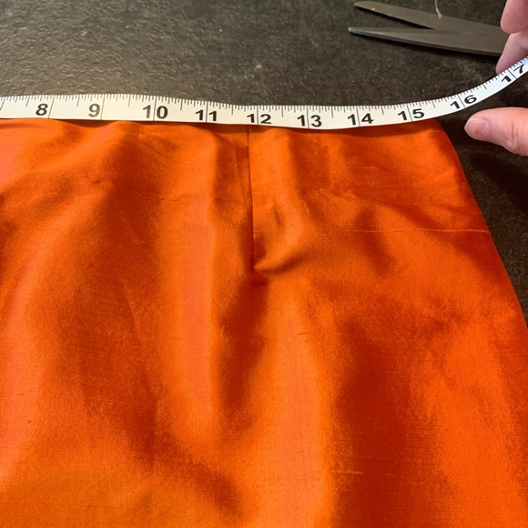 Silk SKIRT SUIT gorgeous orange. Never worn size 8/10 - Picture 10 of 13